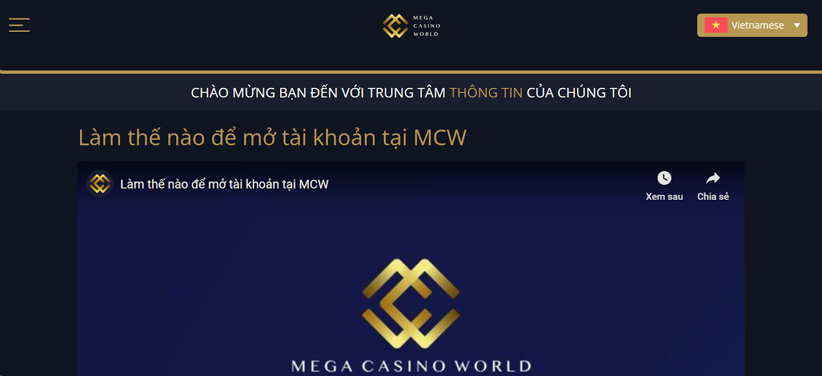 Tìm hiểu về điều kiện đăng ký MCW